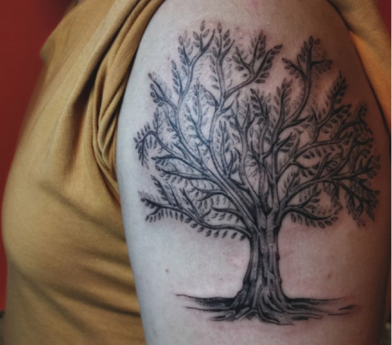 2020最新男生树纹身图片大全超好看的树木树根纹身设计7