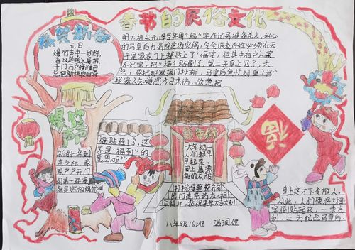 体验家乡春节民俗,感受传统文化魅力——玉燕中学八年级地理手抄报