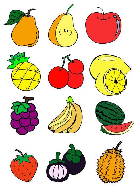 蔬菜水果_人文_绘画简笔画|蔬菜水果食物儿童画手绘手帐素材_简笔画