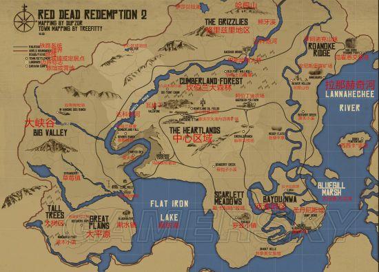 荒野大镖客2完整版地图与城镇分析