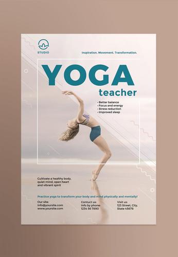 瑜伽教练海报传单模板展示yogainstructorposter