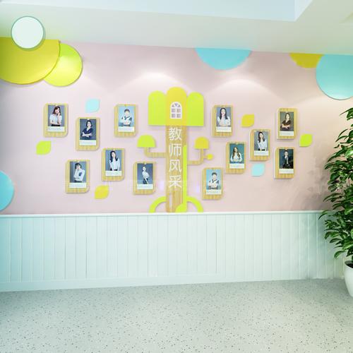 教师办公室员工风采展示照片文化墙贴幼儿园面装饰培训机构托管班