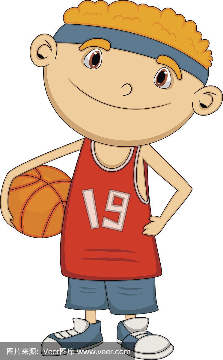 男孩篮球运动员卡通
