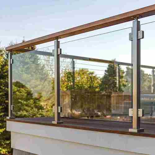 高档阳台玻璃护栏楼梯扶手栏杆阁楼室内外不锈钢立柱现代简约方管