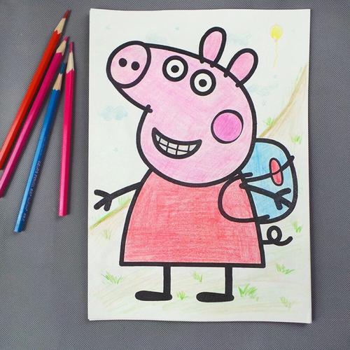 小猪佩奇蜡笔画