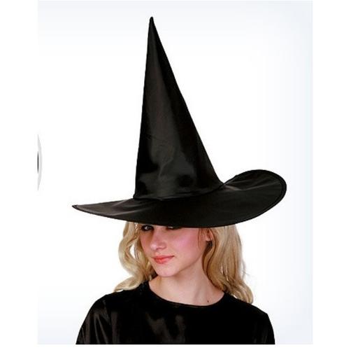 黑色牛津布尖顶帽子哈利波特魔法帽子万圣节巫婆帽全黑巫师帽