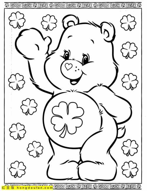10张适合儿童和所有粉丝的爱心熊卡通涂色图片-红豆饭小学生简笔画
