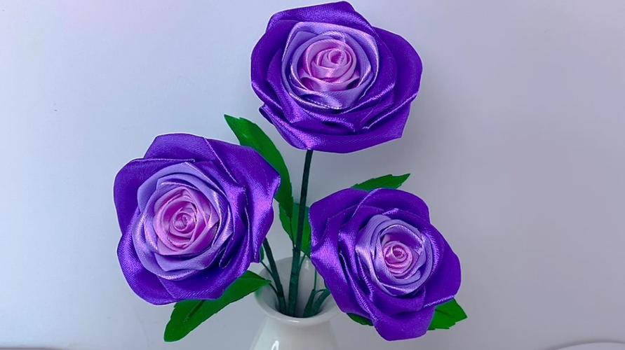丝带手工制作紫色玫瑰花不一样的浪漫成品更加惊艳