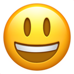 下载大眼睛咧嘴笑着的脸的emoji表情大图