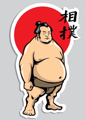 日本相扑男子矢量图