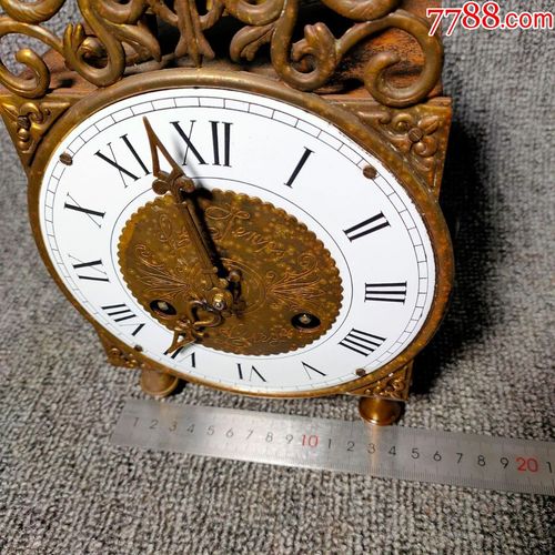 20世纪早期西洋古董发条座钟机械钟表壁炉钟稀有金属壳机械正常