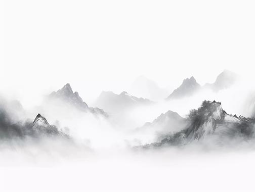 朗诵中国风水墨山水青山绿水云雾缭绕水墨画古风背景图