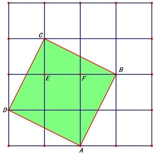 在4×4的网格上画一个边长为根号五的正方形,求学霸必采纳