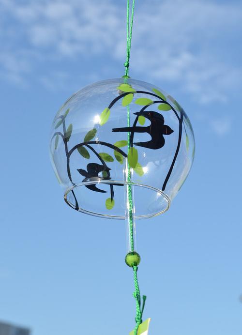 2个日本日式玻璃风铃和风挂饰挂件礼物小燕子