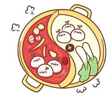 火锅食物卡通简笔画图片大全:萌萌的都不忍心吃!