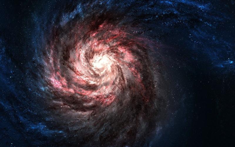 壁纸 宇宙红色星系