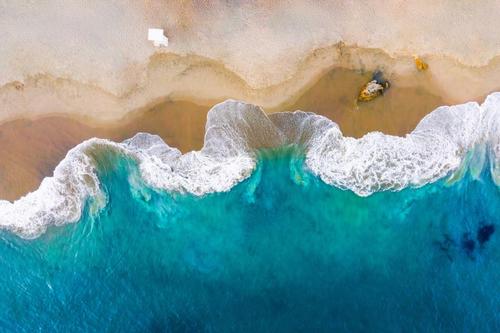 俯拍沙滩海浪美景,高清图片 - ipad壁纸