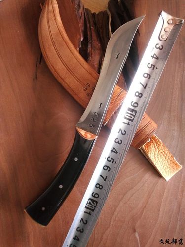 英吉沙手工小刀 牛角刀柄525轴承钢 个性款实用型 2015年11月09日22