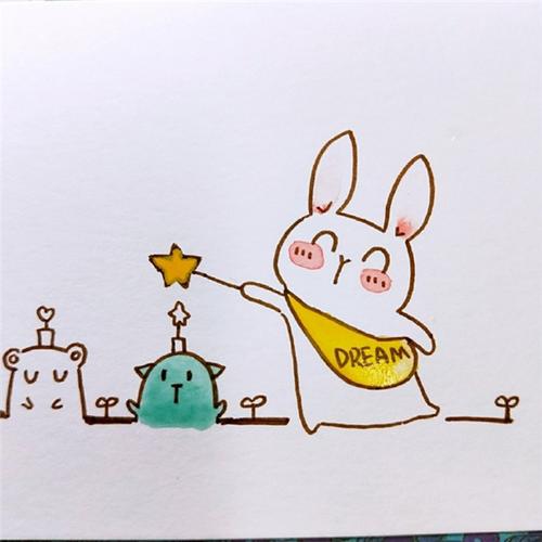 儿童画教程:可爱的魔法小兔子儿童画
