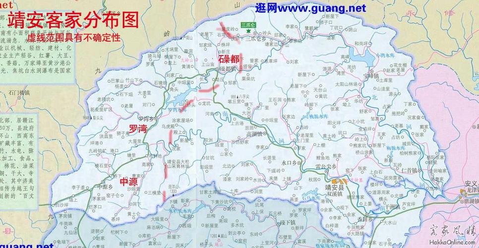 据说在江西靖安县有分布1/4的客家人,全县乡镇均有分布,主要是集中在
