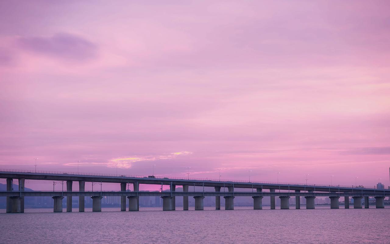 少女心粉紫色天空风景桌面壁纸,一组唯美意境天空风景图片,希望大家