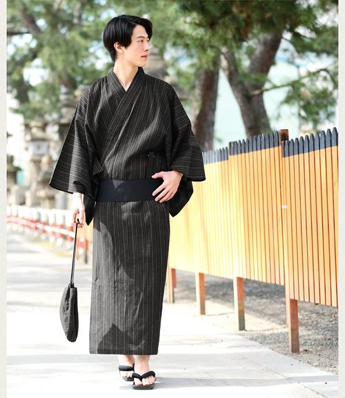 男士和服日本传统和服浴衣日式和风cos正装传统浴衣睡衣棉质套装深蓝