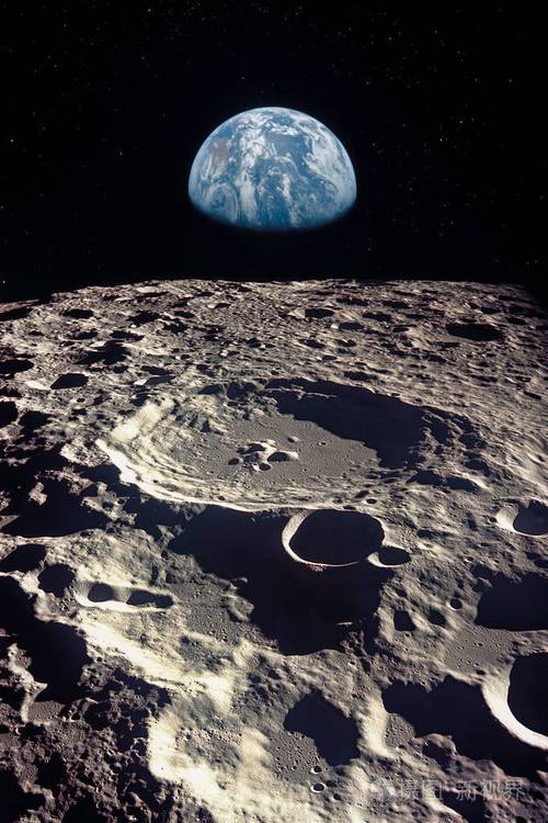 地球在月球地平线之上升起nasa提供的这张图片的元素