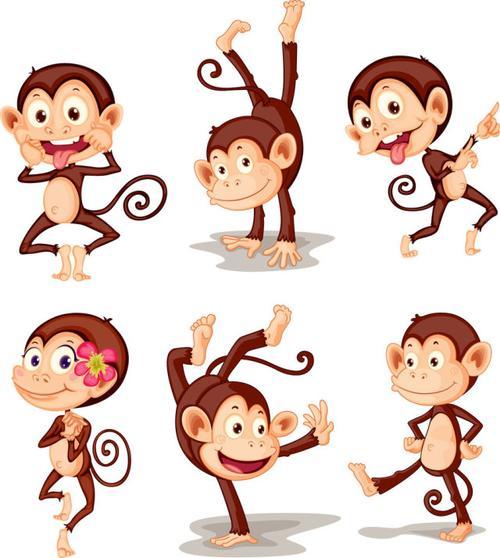 卡通小猴子的画法步骤图带颜色可爱小猴子简笔画画法图片小猴子简笔画