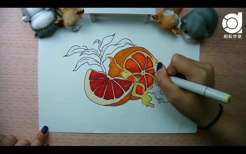 【济南蚂蚁学堂】天美设计 马克笔单元素 橘子(进阶教程系列)_哔哩