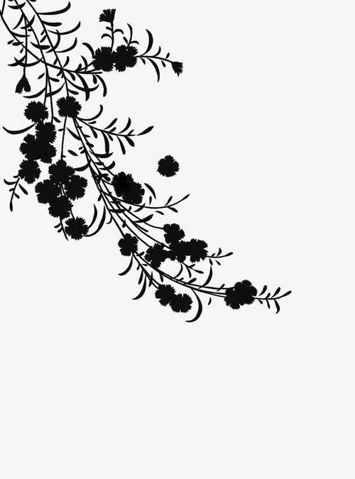 关键词 : 黑色花漂浮,手绘漂浮,藤蔓