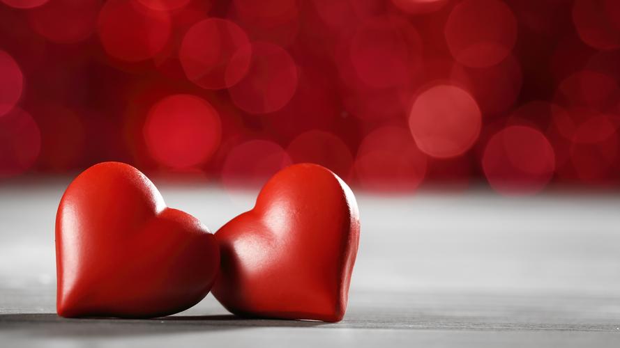 爱情情人节浪漫红色的心5k图片壁纸