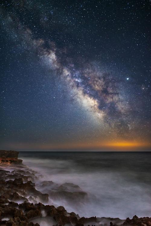 银河系 海洋 海滩 星空,高清图片,手机壁纸