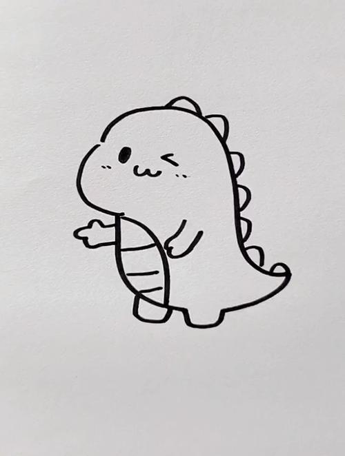 可爱的小恐龙 简笔画 一起学画画