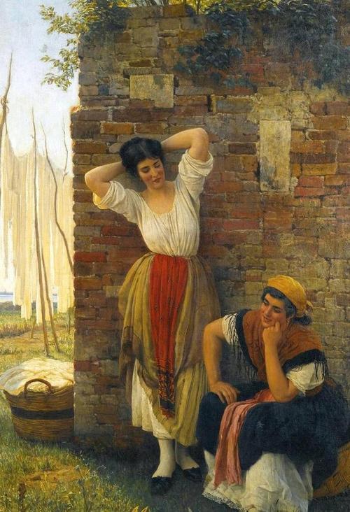 意大利著名画家尤金·布拉斯,19世纪末欧洲平民阶层人物油画欣赏_网易
