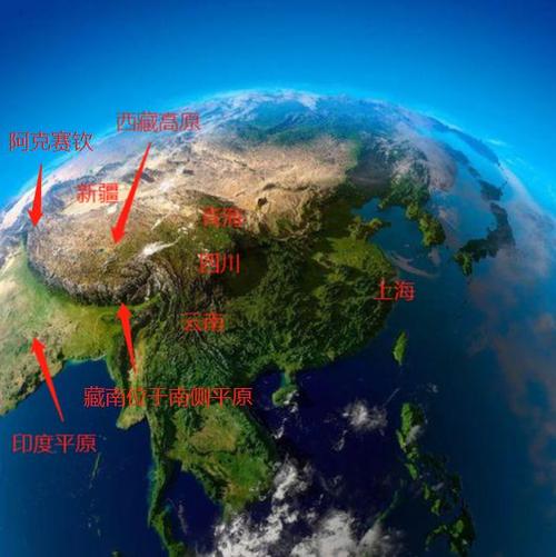 看立体地形图印度不配成为中国的对手