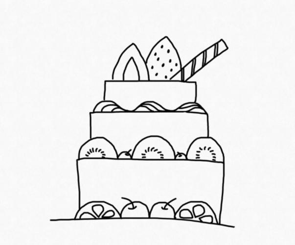 笔画怎么画简笔画蛋糕各种款式蛋糕的画法简单漂亮生日蛋糕简笔画图片
