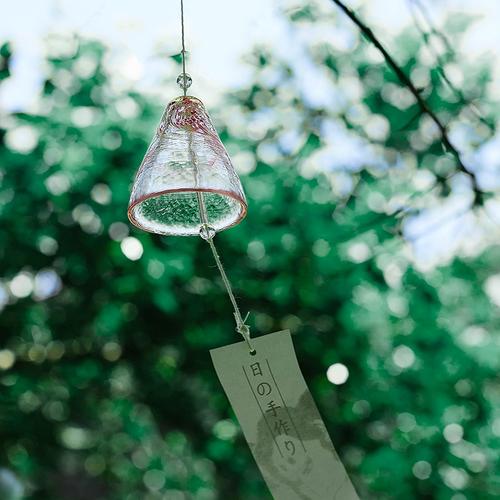 日式手作玻璃樱花风铃铃铛创意卧室挂件冥想夏日和风挂饰门饰女生