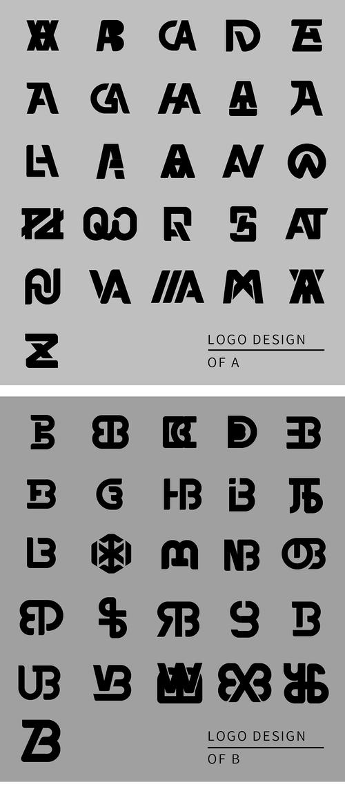 abc与26个字母的logo合集