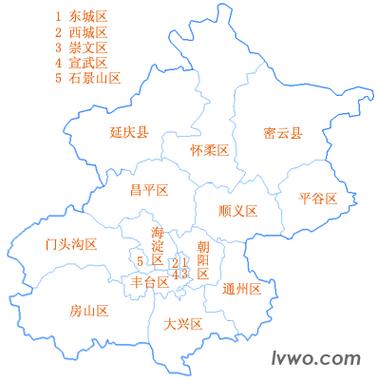 北京市行政区划及区划地图