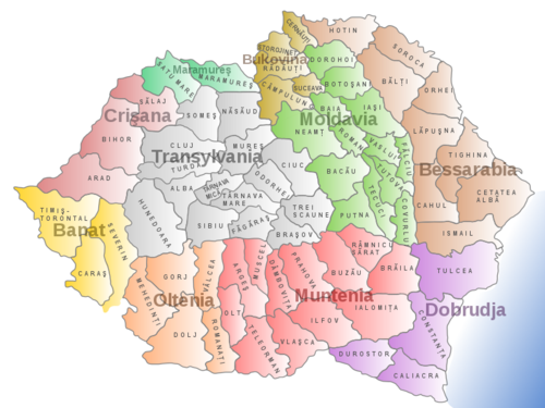 此图是1930年罗马尼亚最大面积的区划,特兰西瓦尼亚是灰色的,比萨拉