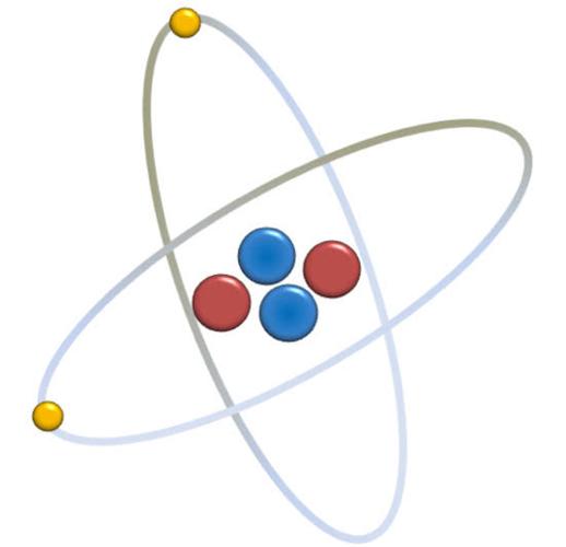 氦-4原子结构示意图,作者自制