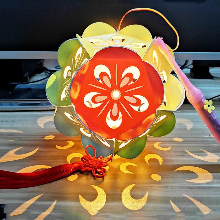 国潮彩球灯笼diy幼儿园儿童手工镂空花灯玩具手工创意粘贴类