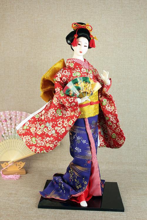 旗舰店日本艺妓人偶玩偶公仔22寸人形绢人和服娃娃日式工艺品摆件料理