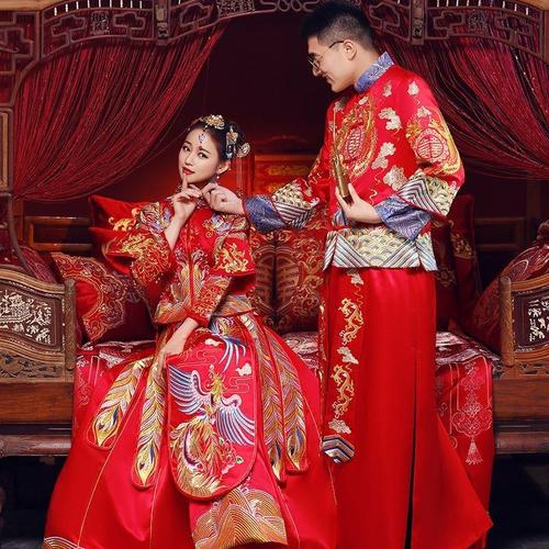 套装红秀禾服新郎新娘喜服中式结婚礼服男女古装新款婚服古代优惠券