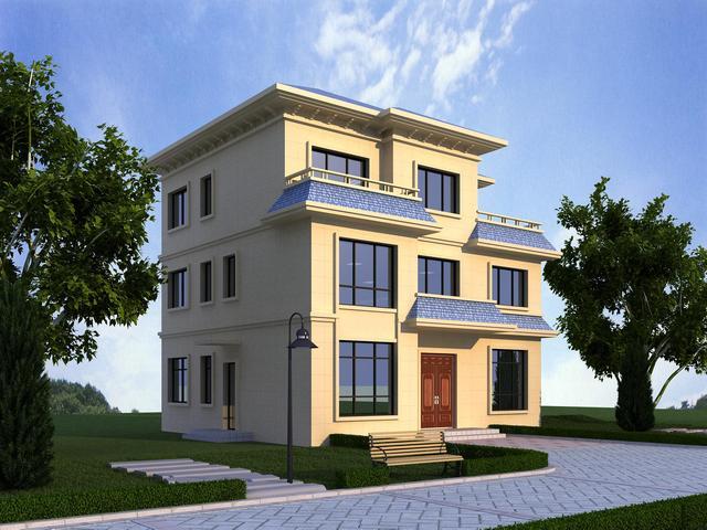 120130平米三层别墅设计图纸2023农村自建房屋效果图