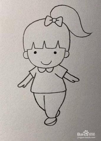 可以给小女孩涂上颜就可爱小女孩儿童画怎么画可爱小女孩简笔画步骤