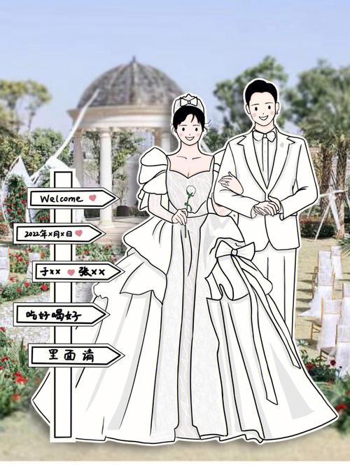 送闺蜜礼物参考图来自@武汉婚纱照-青禾蒙娜丽莎#阿贞婚礼插画  #婚礼