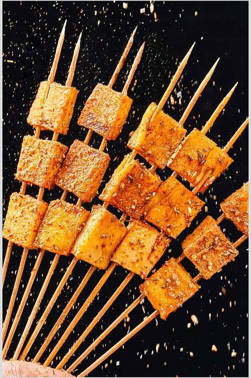 豆腐烤串美食图片