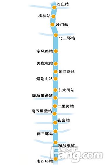 郑州地铁2号线公交总体规划 16个站点设5处停车场