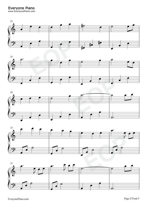 爱若琉璃-c调简单版-琉璃主题曲五线谱预览2-钢琴谱文件(五线谱,双手